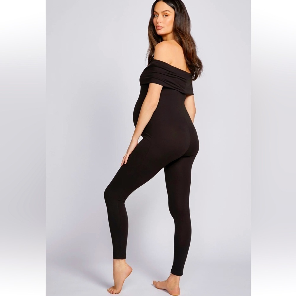 Bumpsuit EUC The Harper Unitard Maternity Jumpsuit Off Shoulder SZ XS